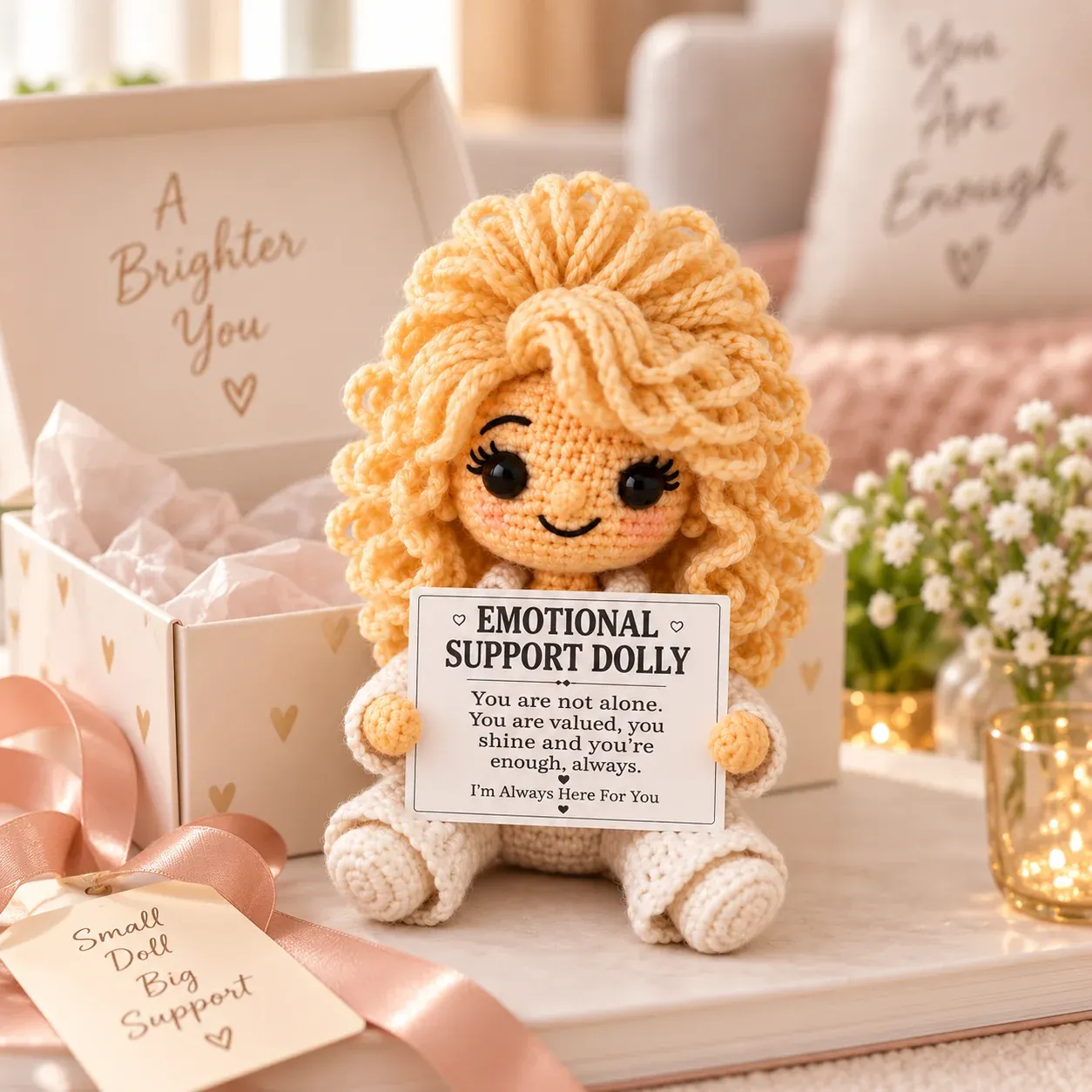 Emotional support doll gift scene