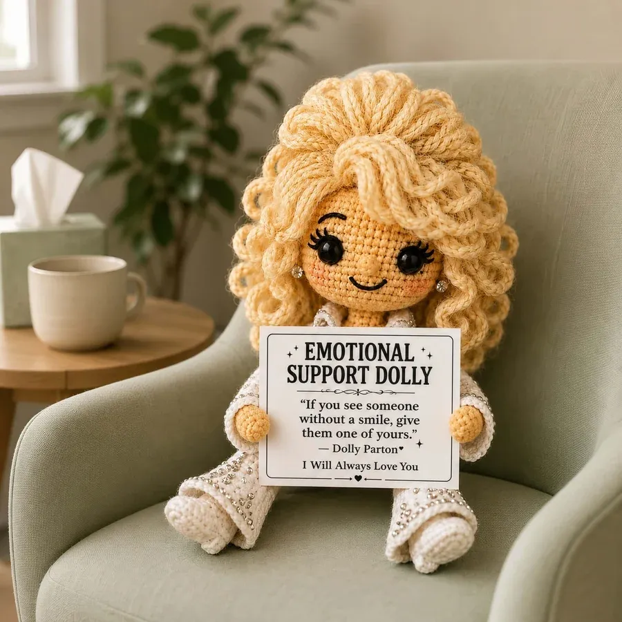Country inspired emotional support doll display